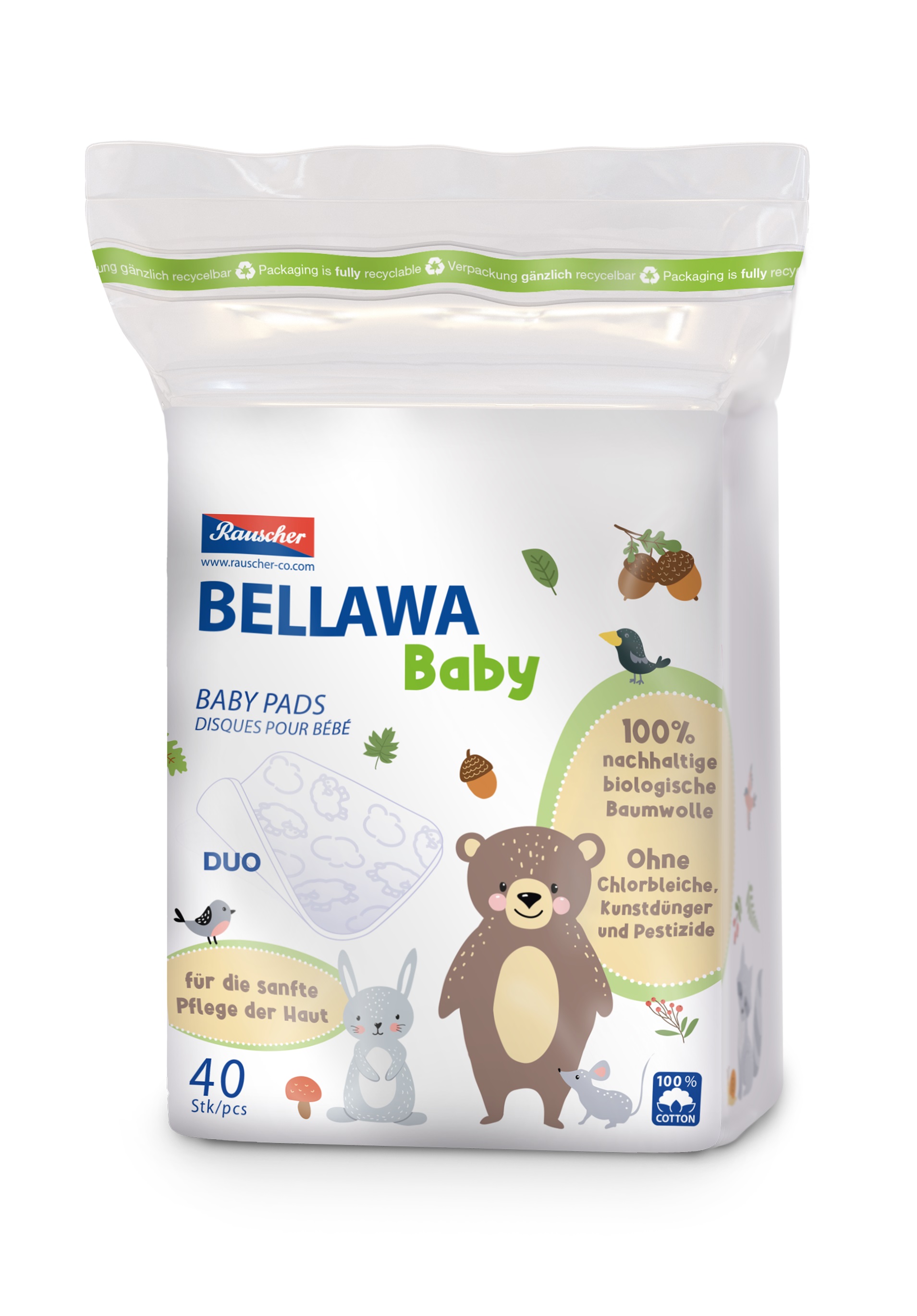 BELLAWA Baby Wattepads (40 Stück)