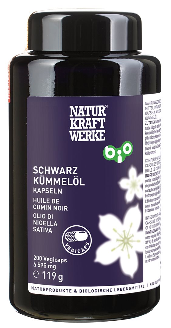 Schwarzkümmelöl Vegicaps 595 mg Bio/kbA (200 Stück)