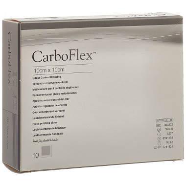 Carboflex Aktivkohle Verband 10x10cm steril