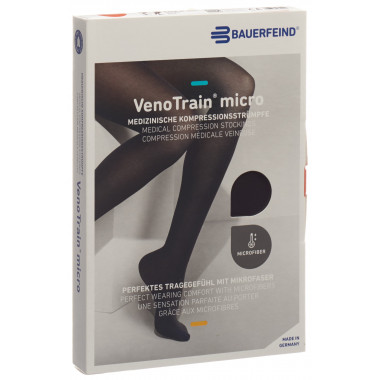 VenoTrain Micro MICRO A-G KKL2 XL plus/short geschlossene Fussspitze schwarz Haftband Spitze