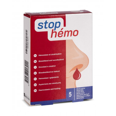 stop hémo Display Watte steril 12x5 Stück