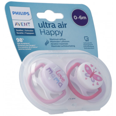 Schnuller ultra air collection happy 0-6M Girl Mama/Schmetterling