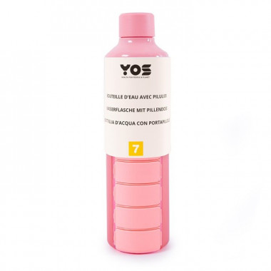 YOS Bottle Wochendispenser 375ml mit 7 Fächern pink