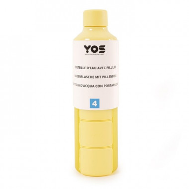 YOS Bottle Tagesdispenser 375ml mit 4 Fächern gelb