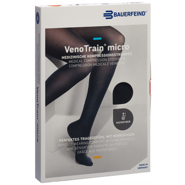 VenoTrain Micro MICRO A-G KKL2 S plus/short offene Fussspitze schwarz Haftband Mikronoppen
