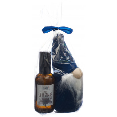 aromalife Geschenkset Raumspray Christmas mit Wichtel blau