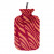 Wärmflasche 2l Flauschbezug Rot/Apricot mit Klettverschluss Thermoplastik