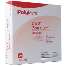 PolyMem Adhesive Dressing Cloth-Backed 5x5cm