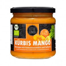 LITTLE LUNCH Bio Suppe Kürbis Mango mit Kokosnussmilch und Sellerie