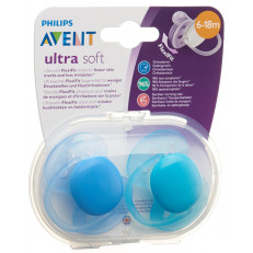 Schnuller Ultra Soft 6-18 Monate Blau/Türkis