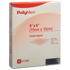 PolyMem Adhesive Dressing Cloth-Backed 15x15cm