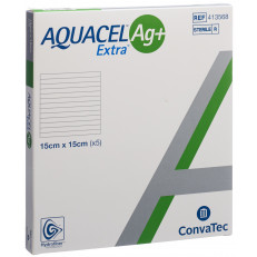 AQUACEL Ag+ Extra Kompresse 15x15cm