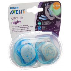 Philips Avent Schnuller Ultra Air Night 6-18M Boy Sterne/Vogel