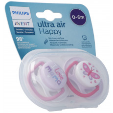 Philips Avent Schnuller ultra air collection happy 0-6M Girl Mama/Schmetterling