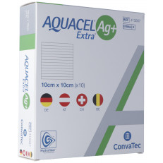 AQUACEL Ag+ Extra Kompresse 10x10cm