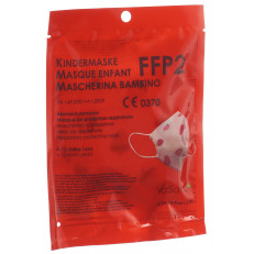 Maske FFP2 Kind 4-12 Jahre Erdbeeren deutsch/italienisch/französisch