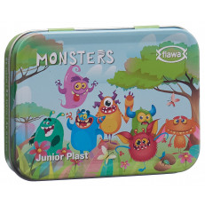 flawa Junior Plast Strips Monsters Tin Box