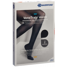 VenoTrain Micro MICRO A-G KKL2 M plus/short offene Fussspitze schwarz Haftband Mikronoppen