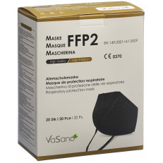 VaSano Maske FFP2 schwarz versiegelt deutsch französisch italienisch